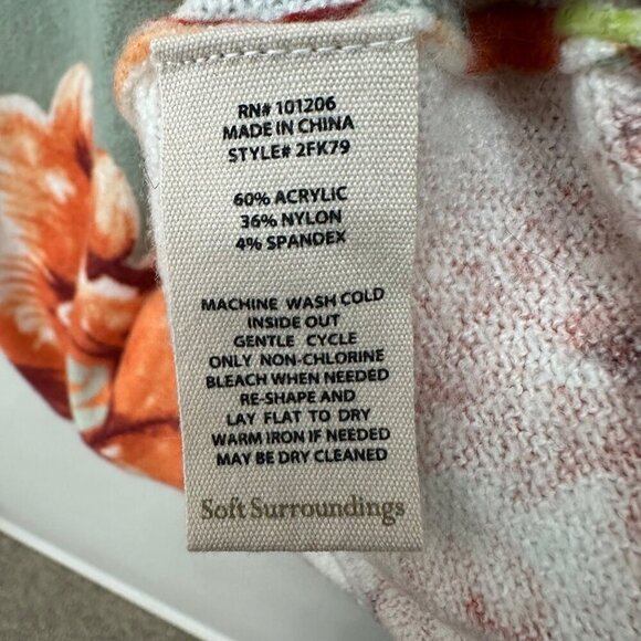 Soft Surroundings Floral Knit Long Sleeve Pullover Sweater 2FK79 Womens size XS - Picture 3 of 4